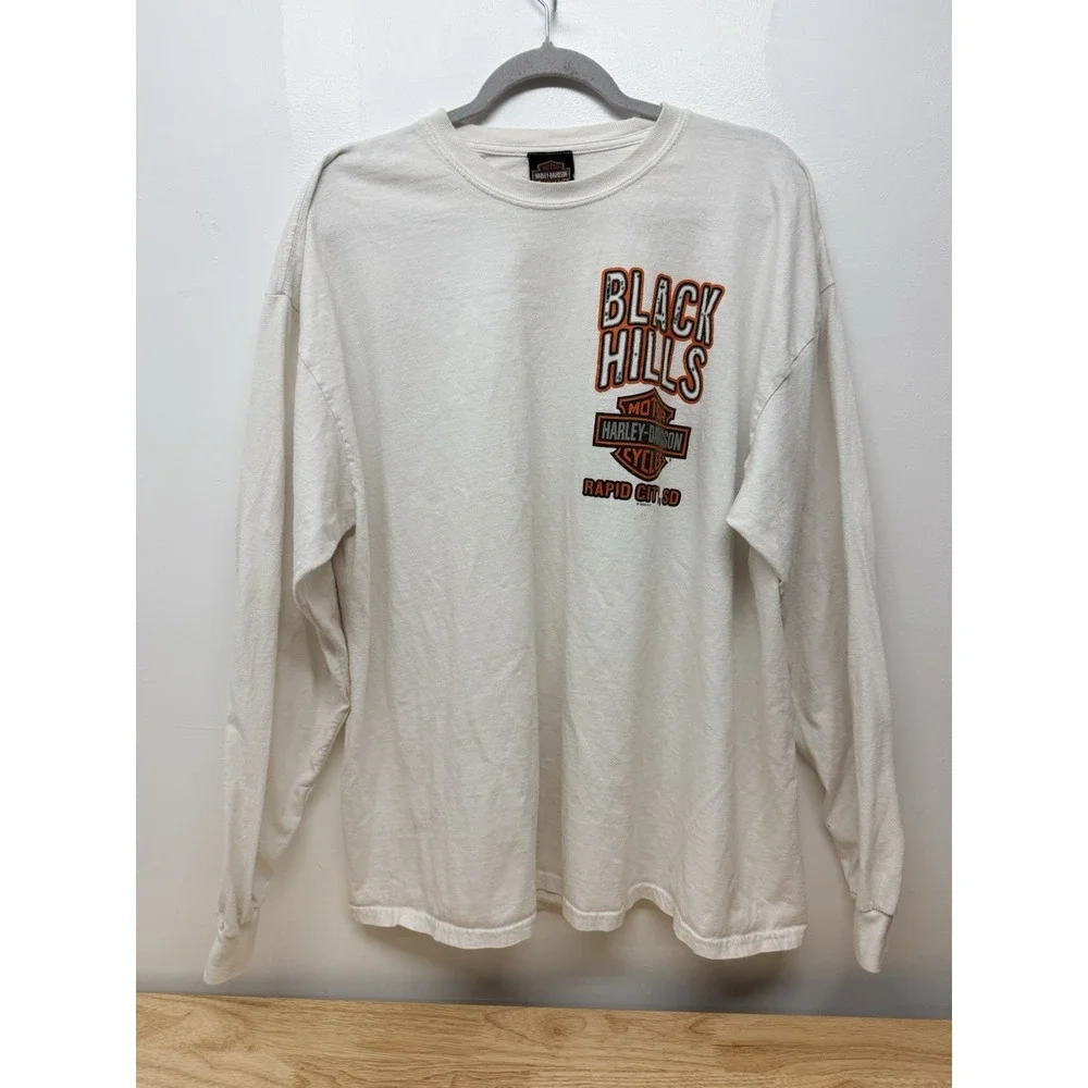 Harley Davidson Black Hills Rapid City SD Long Sleeve Tee 2XL #24
